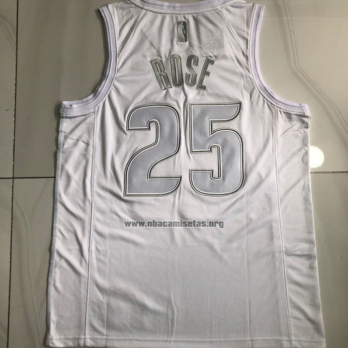 Camiseta Detroit Pistons Derrick Rose NO 25 MVP Blanco